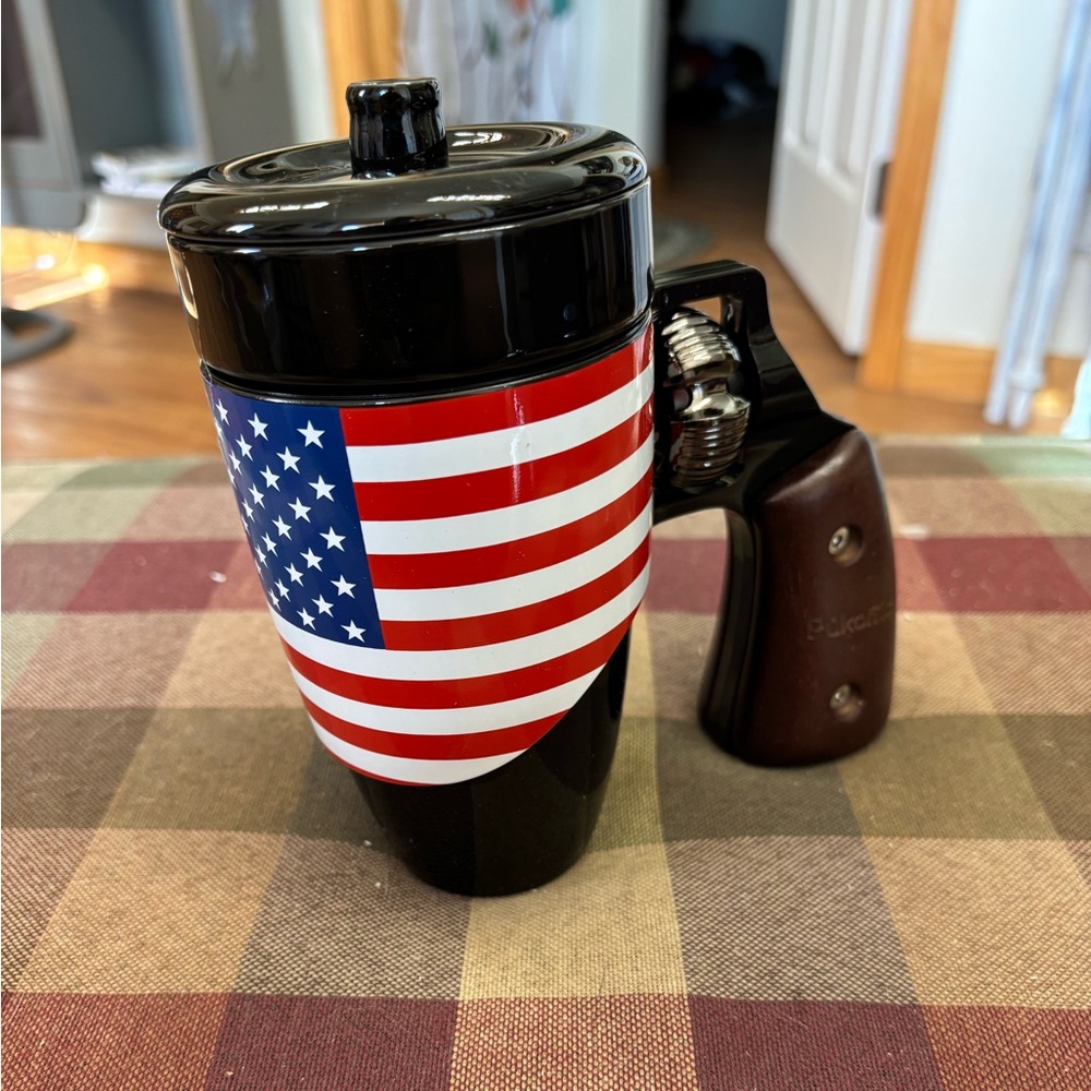 American Flag Travel Mug with Handle